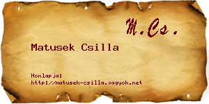 Matusek Csilla névjegykártya